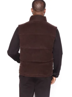Brown Corduroy Padded Gilet