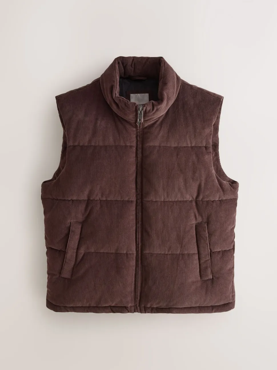 Brown Corduroy Padded Gilet