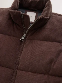 Brown Corduroy Padded Gilet