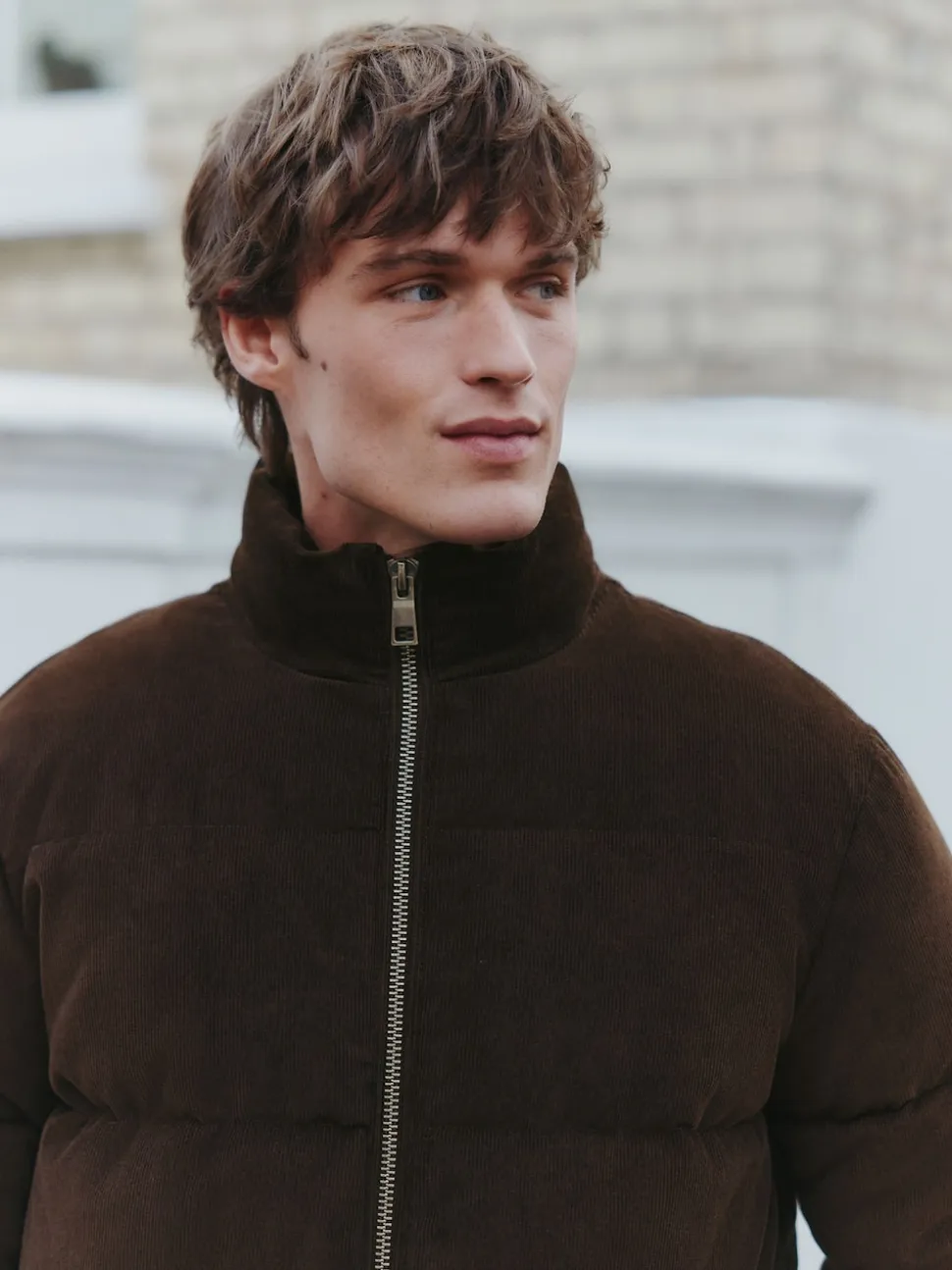Brown Corduroy Puffer Jacket