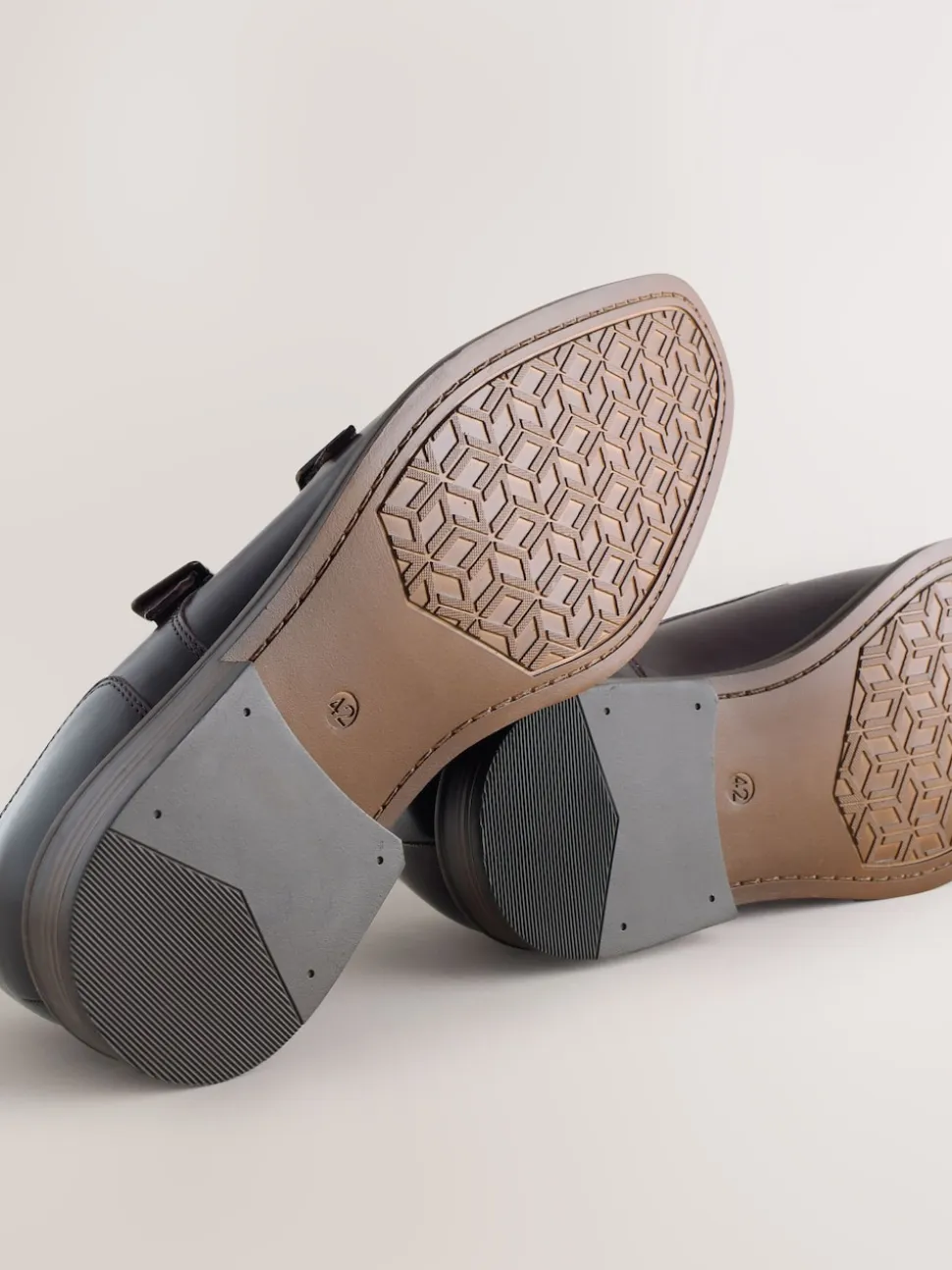 Brown Double Monk Shoes
