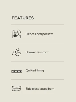 Brown Drytech Quilted Shower Resistant Jacket