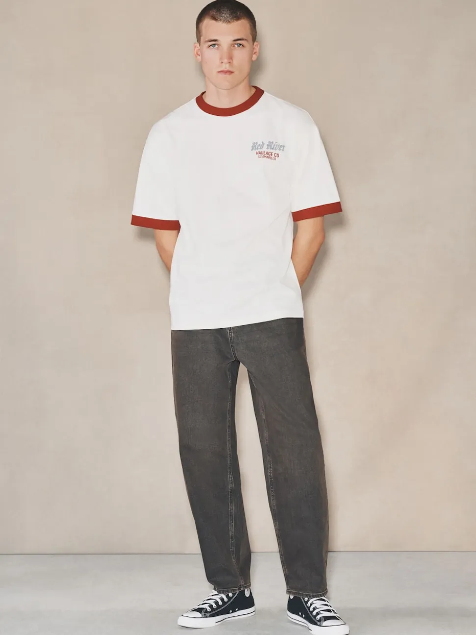 Brown EDIT Barrel Fit Jeans
