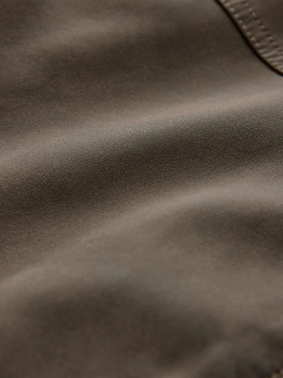 Brown Faux Leather Collared Jacket