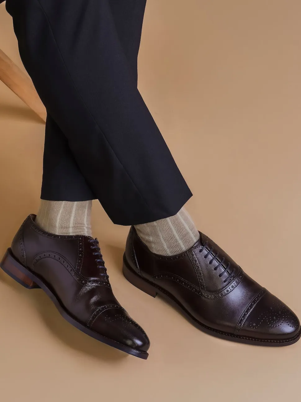 Brown Gents Leather Lace Wide Fit Smart Shoes