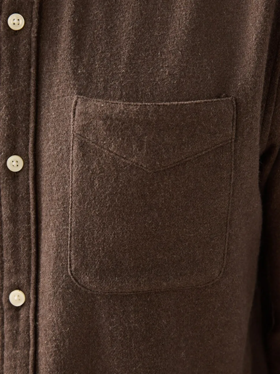 Brown Italian Fabric Soft Touch Signature Long Sleeve Shirt