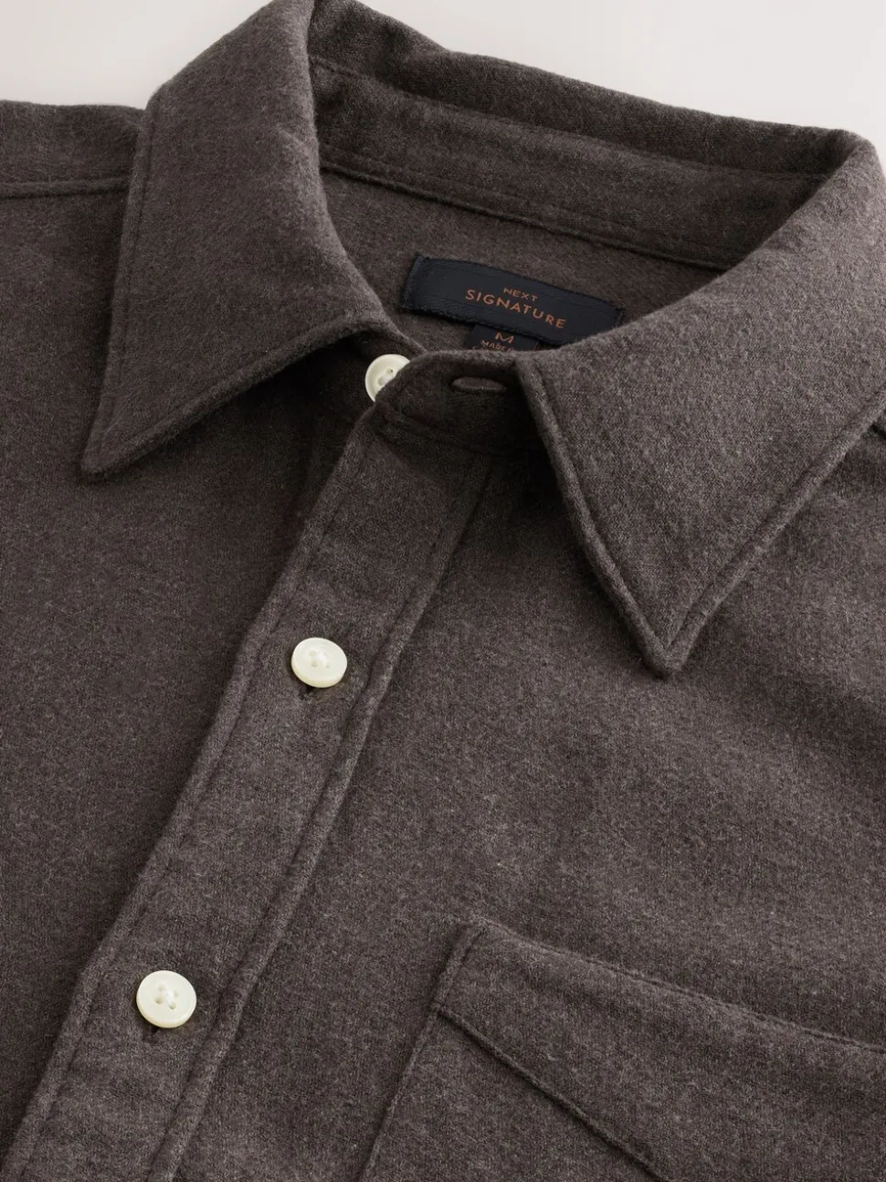 Brown Italian Fabric Soft Touch Signature Long Sleeve Shirt