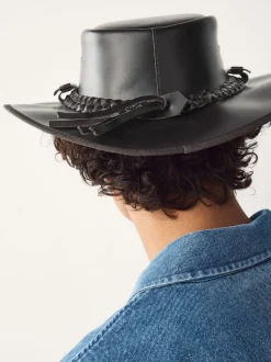 Brown Leather Cowboy Hat