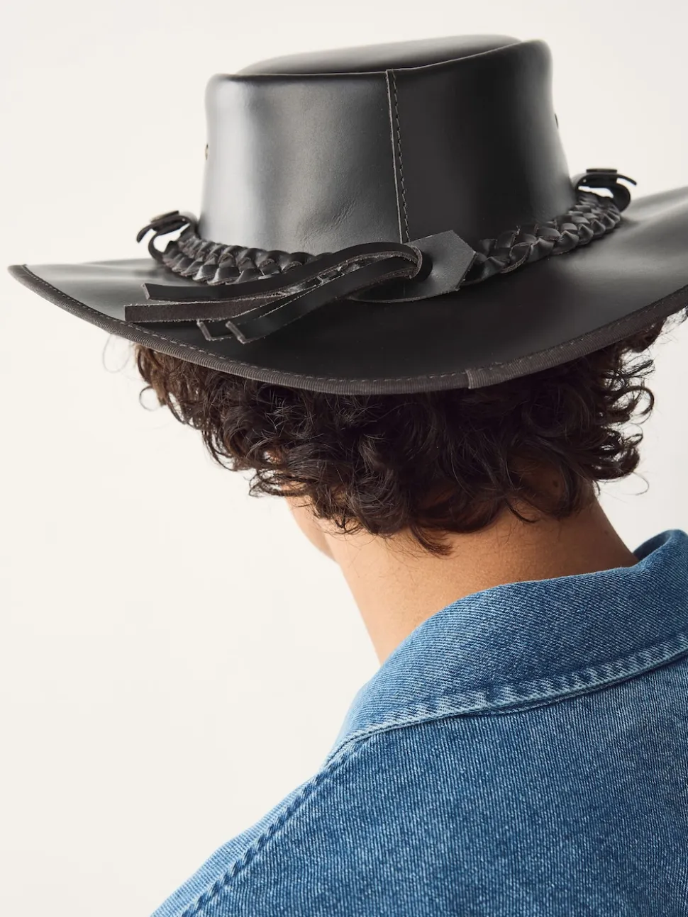 Brown Leather Cowboy Hat