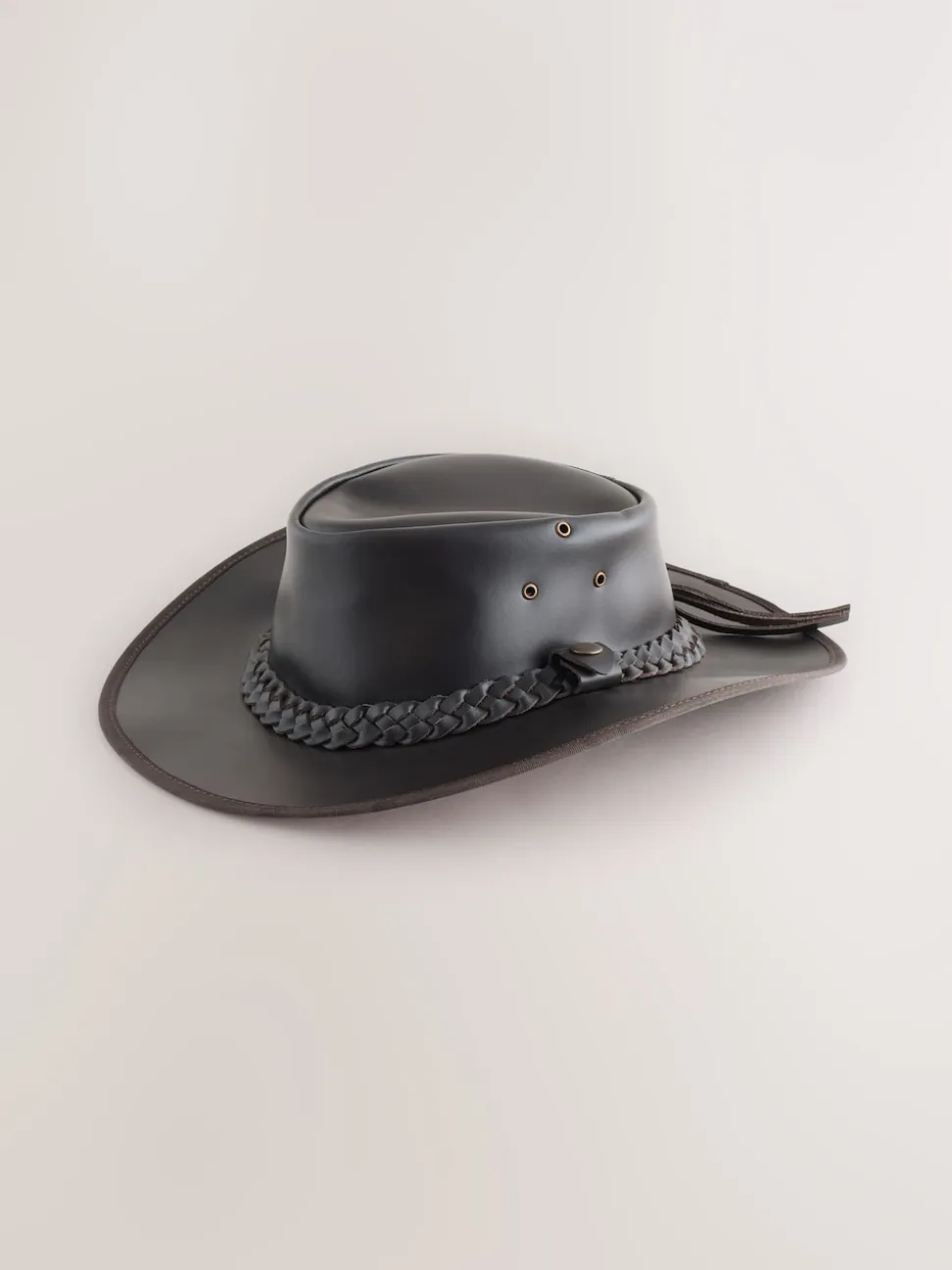 Brown Leather Cowboy Hat