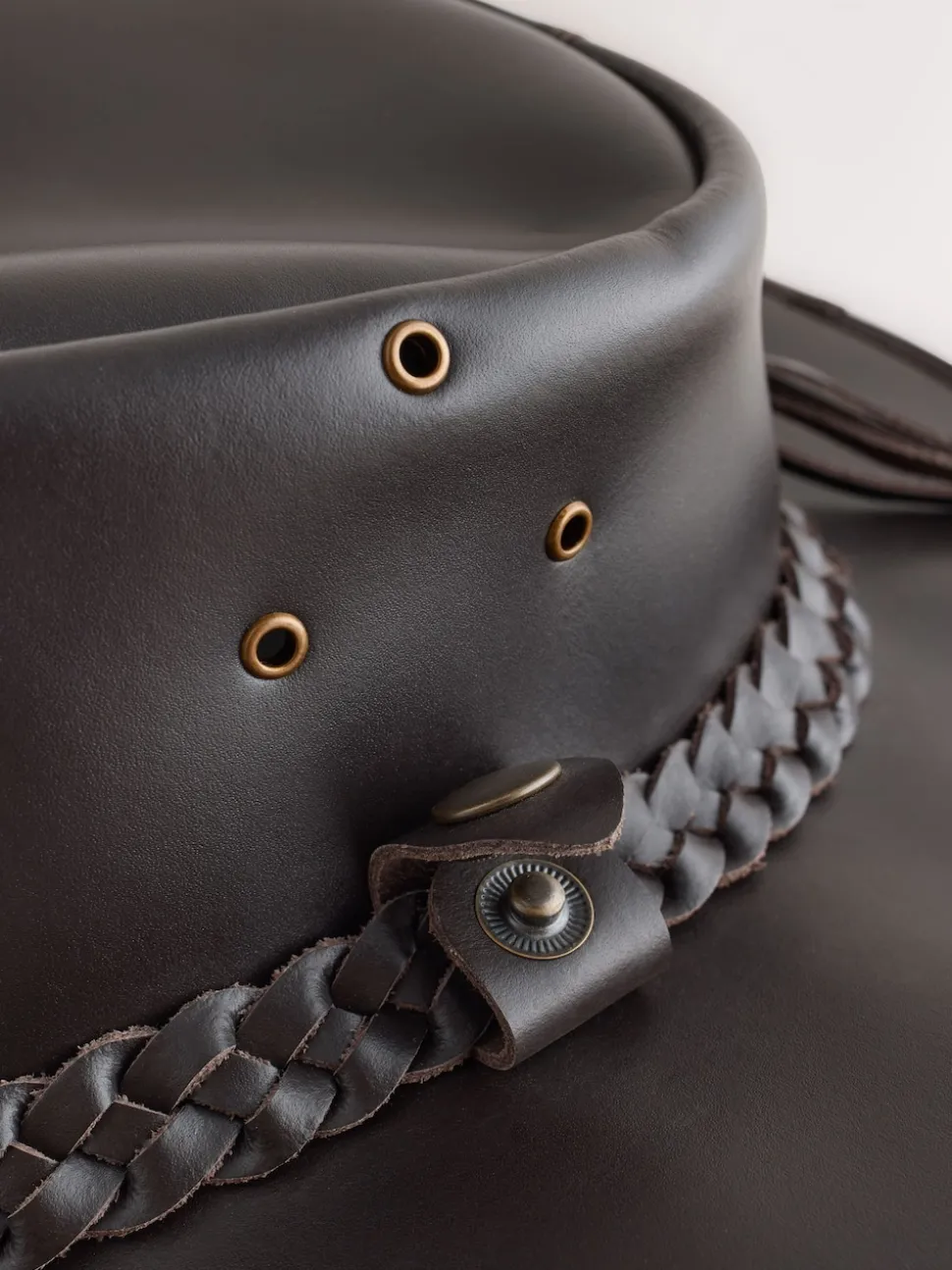 Brown Leather Cowboy Hat