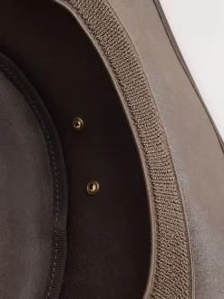 Brown Leather Cowboy Hat