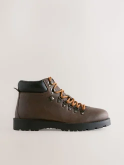 Brown Leather Hiker Style Boots