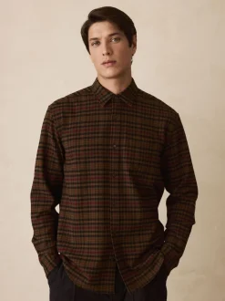 Brown Long Sleeve Check Shirt