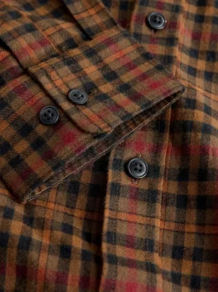 Brown Long Sleeve Check Shirt