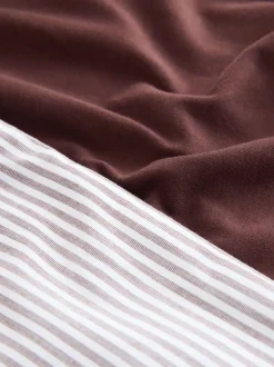 Brown Long Sleeve Stripe Woven Pyjamas Set