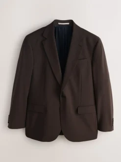Brown Loose Fit Wool Blend Suit Jacket