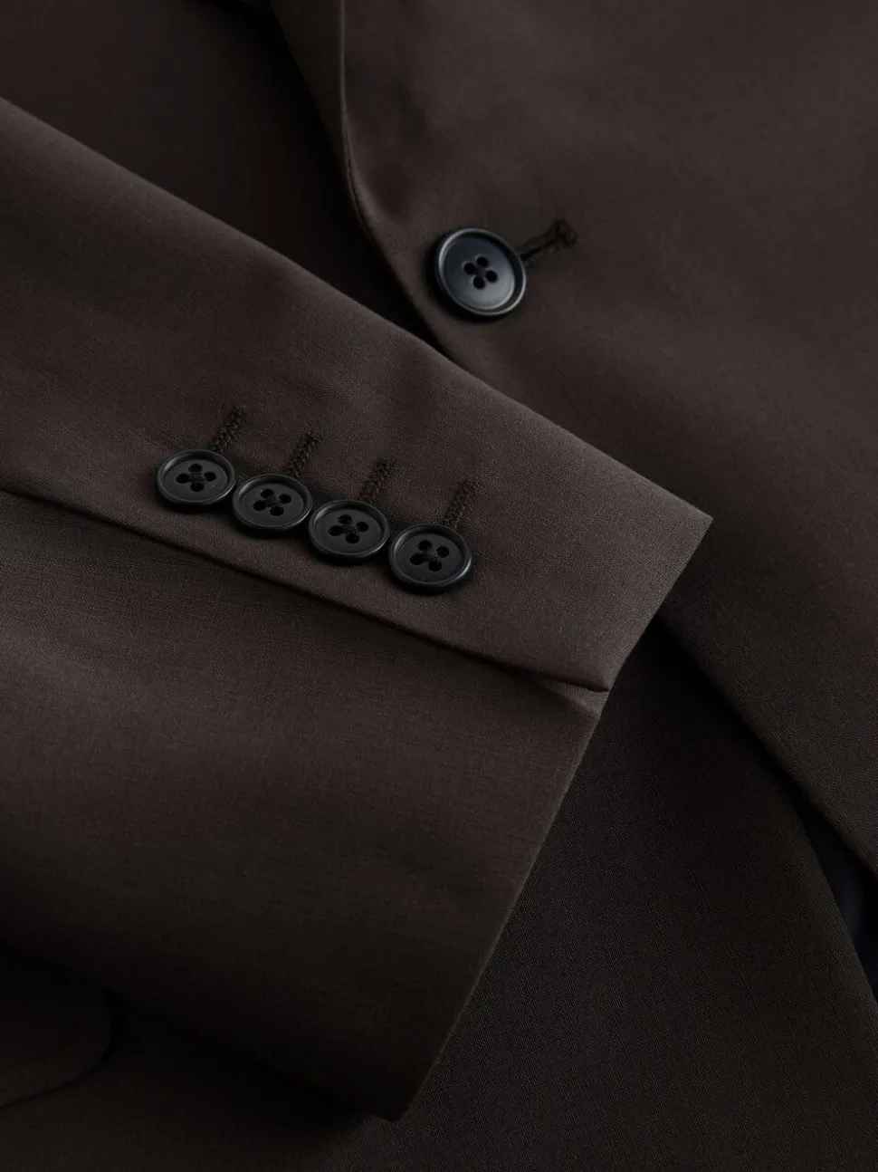 Brown Loose Fit Wool Blend Suit Jacket