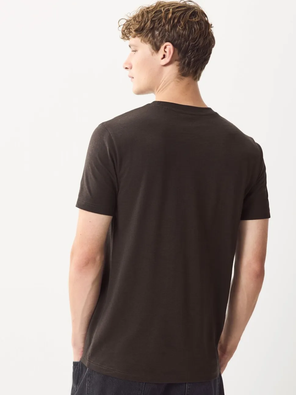 Brown Marl Slim Fit Essential Crew Neck Cotton T-Shirt