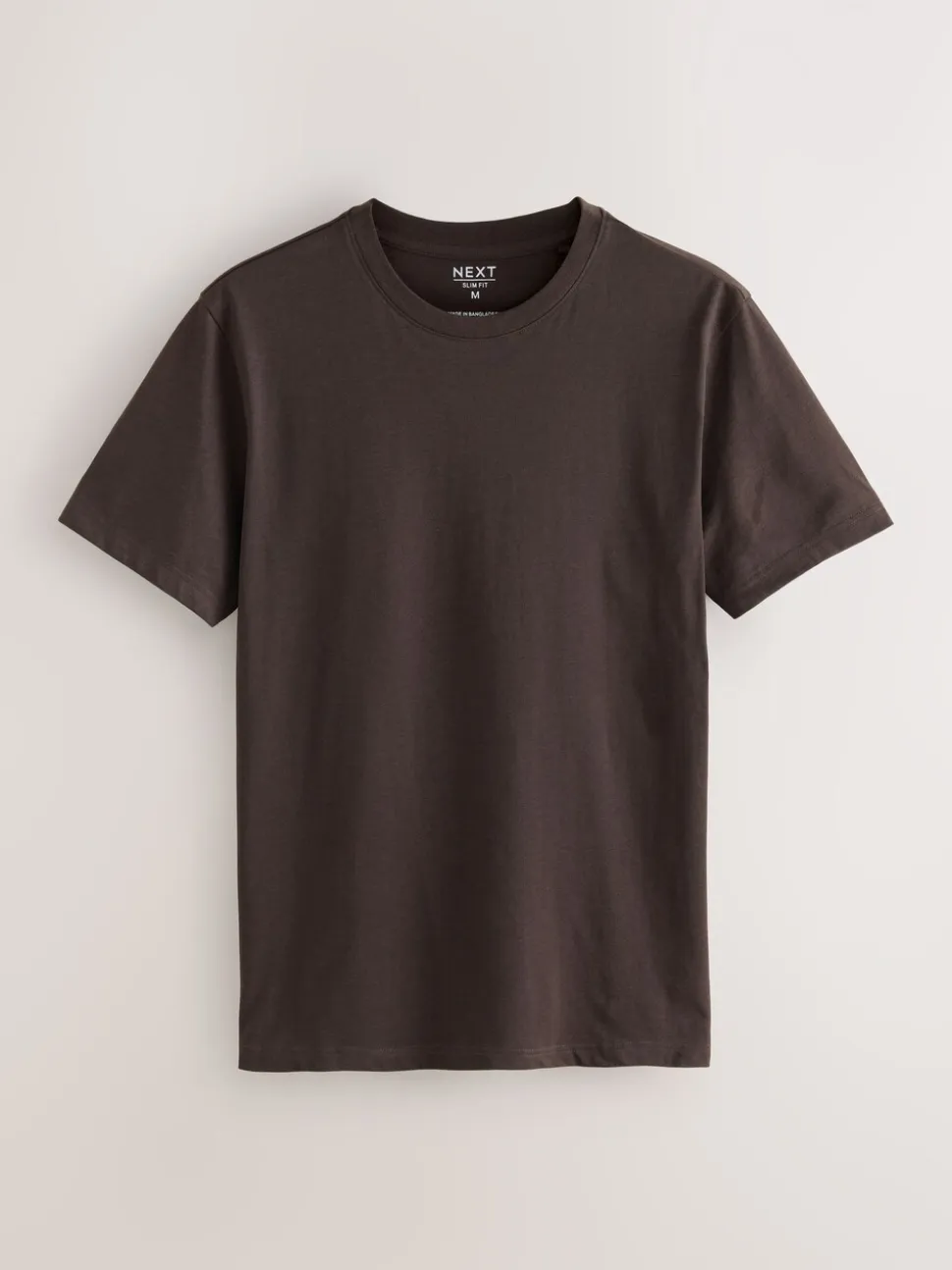 Brown Marl Slim Fit Essential Crew Neck Cotton T-Shirt