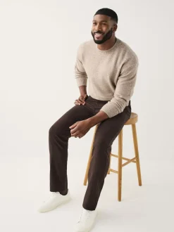 Brown Muscle Fit Smart Brushed Cotton TENCEL™ Lyocell Blend Chinos With Belt