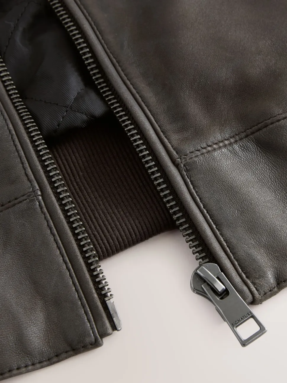 Brown Nubuck Signature Leather Bomber Jacket