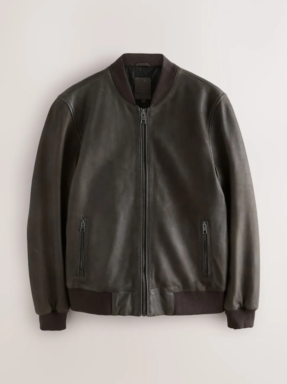 Brown Nubuck Signature Leather Bomber Jacket