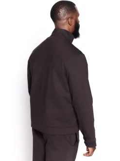 Brown Premium Smart Funnel Neck Zip Through With Wool