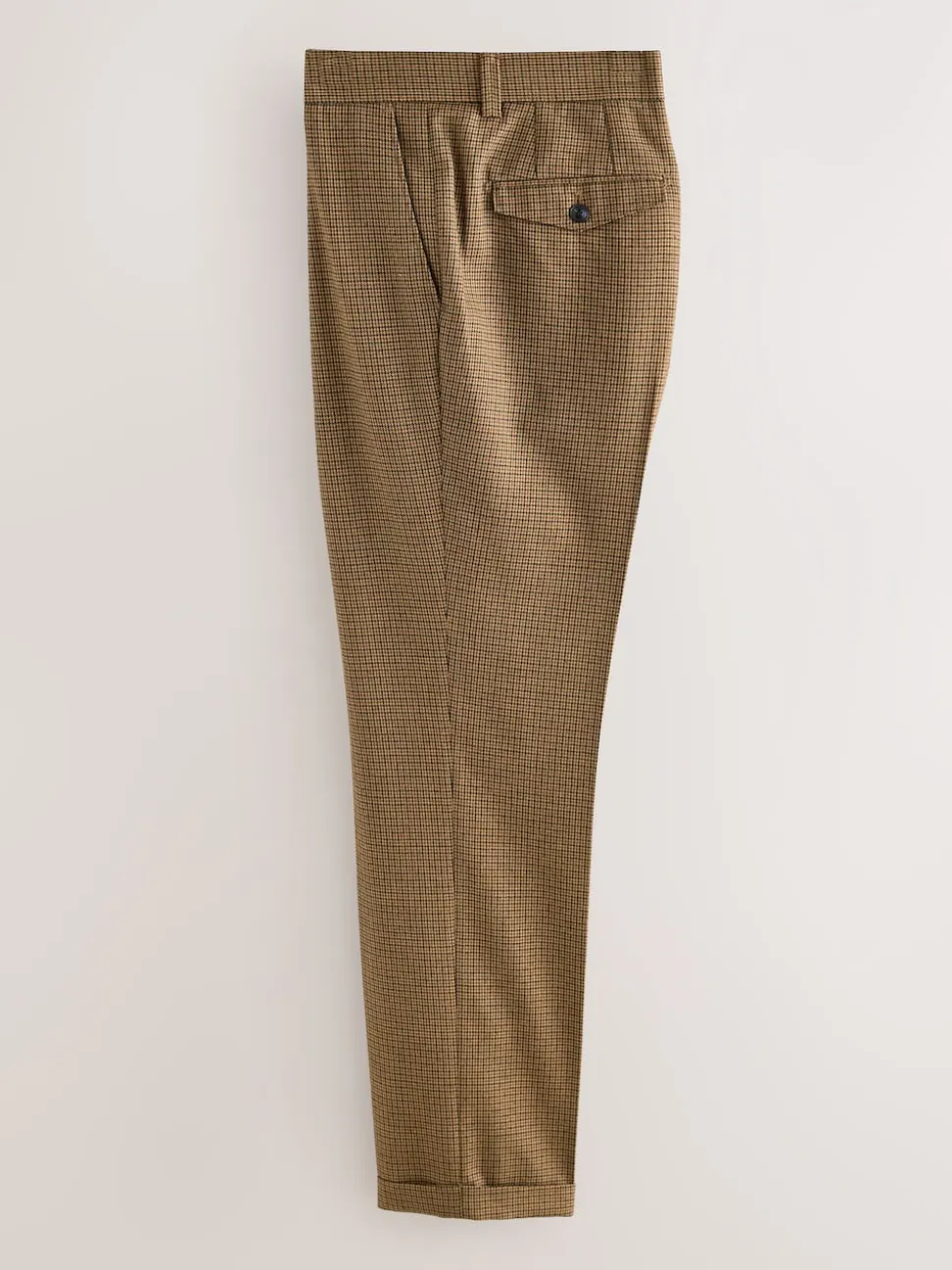 Brown Puppytooth Slim Fit Smart Textured Trousers