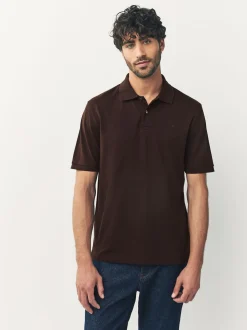 Brown Regular Fit Short Sleeve Pique Polo Shirt