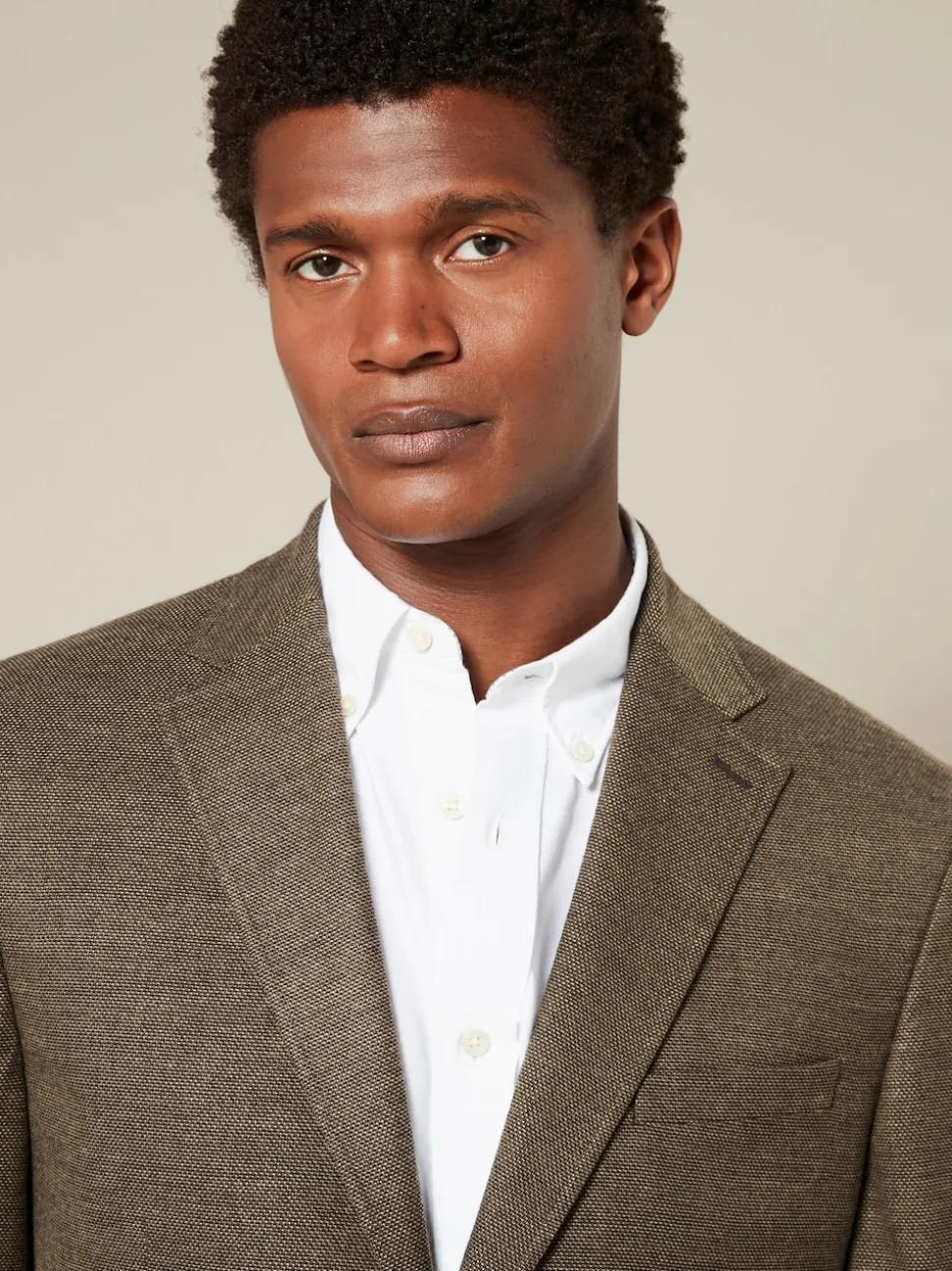 Brown Regular Fit Textured Smart Blazer