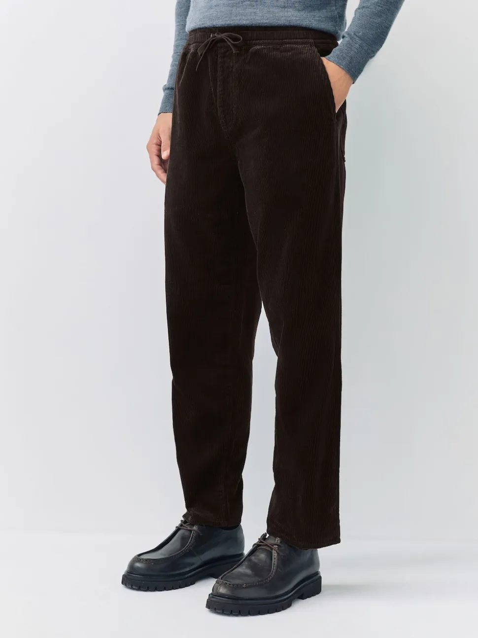 Brown Relaxed Tapered Fit Corduroy Joggers