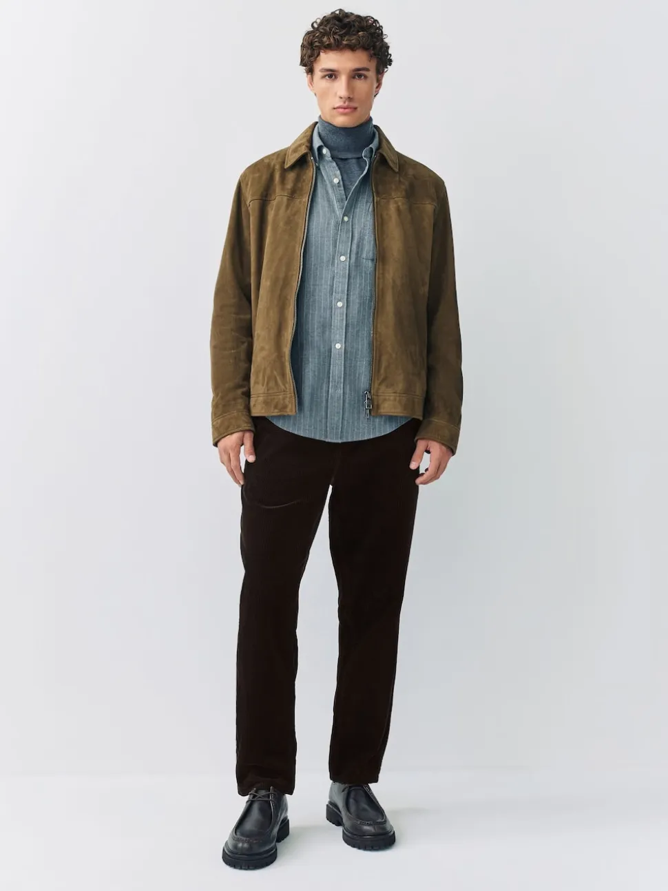 Brown Relaxed Tapered Fit Corduroy Joggers