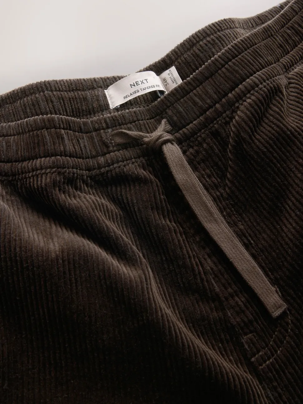 Brown Relaxed Tapered Fit Corduroy Joggers