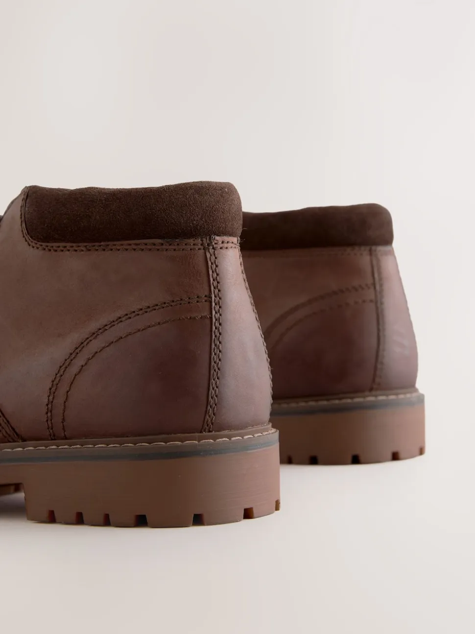 Brown Rugged Leather Ankle Boots