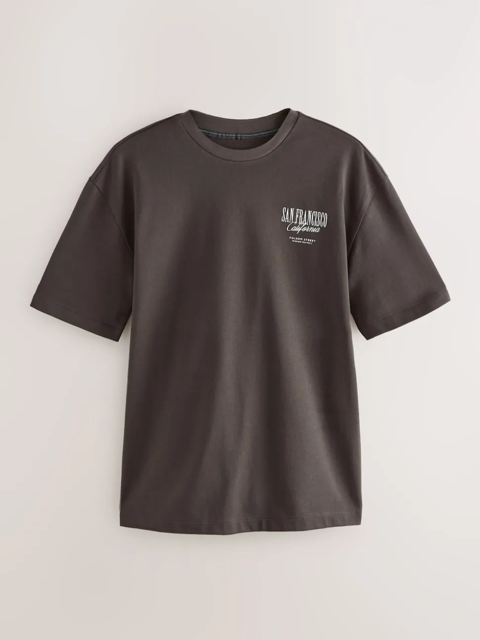 Brown San Francisco Relaxed Fit Graphic Print Heavy Weight T-Shirt