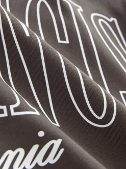 Brown San Francisco Relaxed Fit Graphic Print Heavy Weight T-Shirt