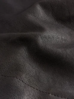 Brown Shearling Collar Leather Jacket