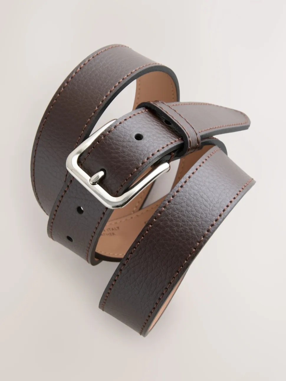 Brown Signature Casual Skinny Leather Belt