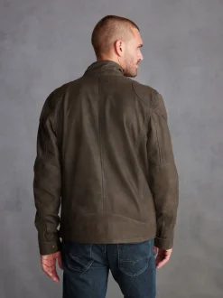 Brown Signature Four Pocket Leather Biker Jacket