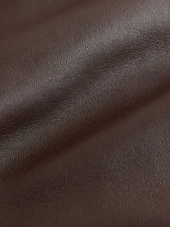 Brown Signature Leather Collared Jacket