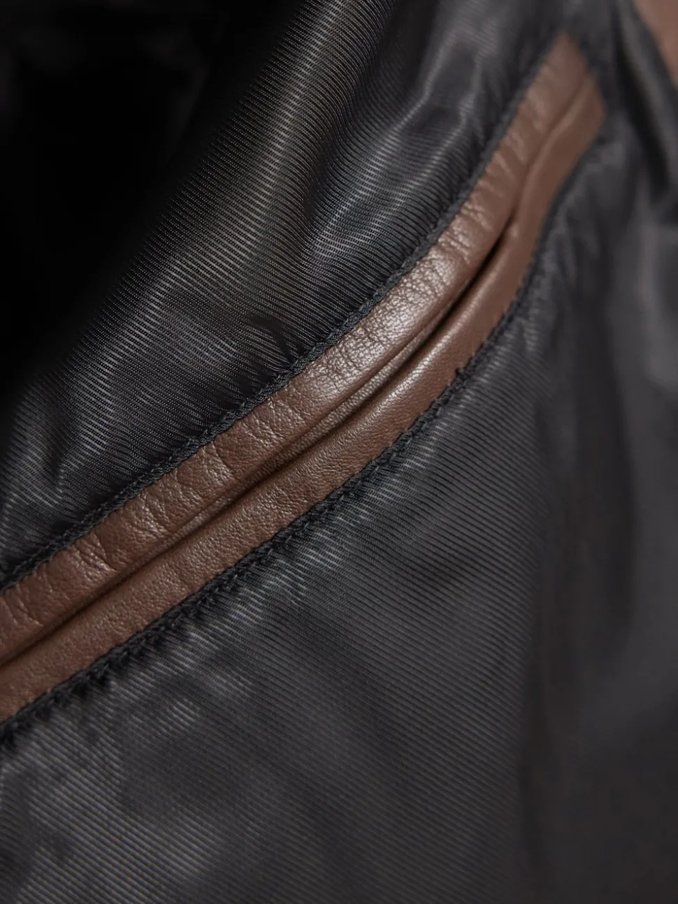 Brown Signature Leather Collared Jacket