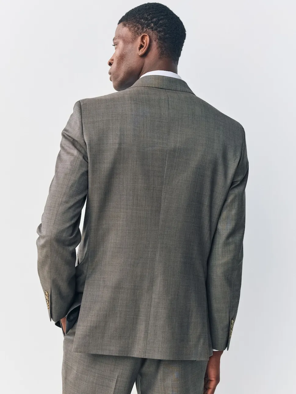Brown Slim Fit Signature Cerutti 100% Italian Wool Suit Jacket