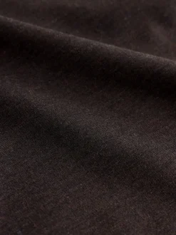 Brown Slim Fit Smart Elasticated Waistband Trousers With Wool Content