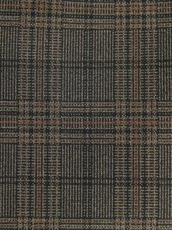 Brown Slim Fit Trimmed Check Suit Waistcoat