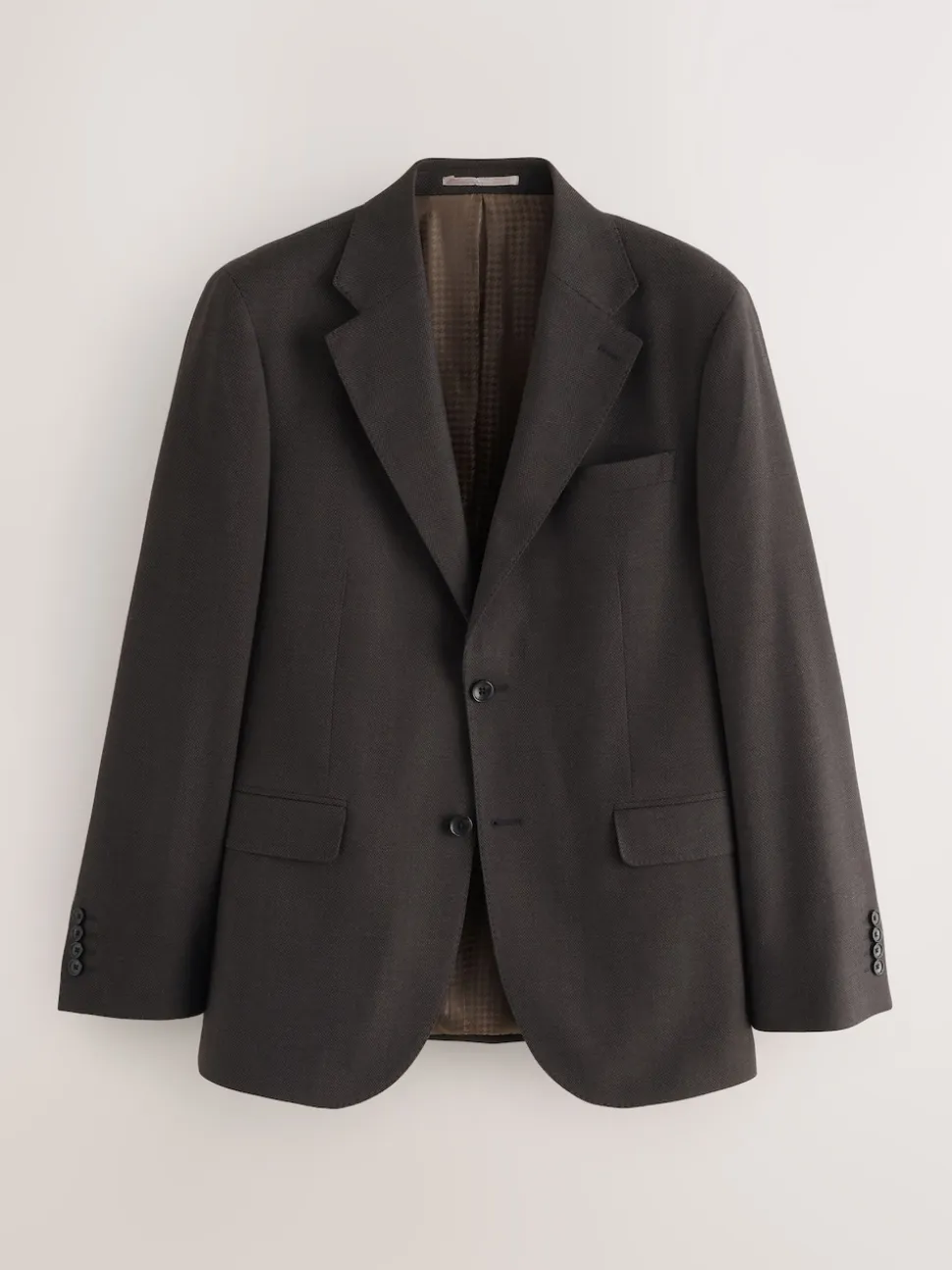 Brown Slim Fit Wool Blend Suit Jacket