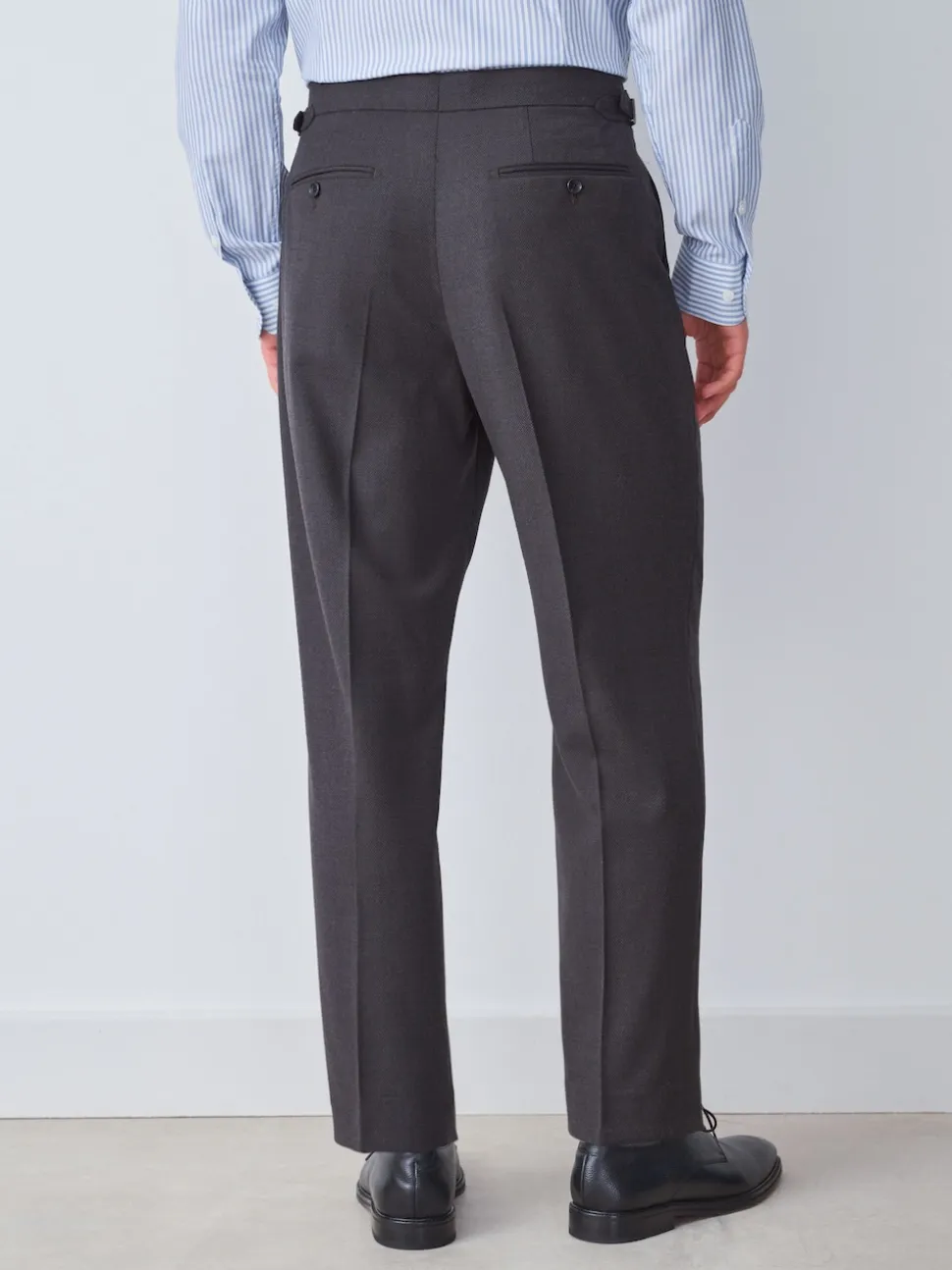 Brown Slim Fit Wool Blend Suit Trousers