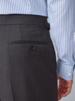 Brown Slim Fit Wool Blend Suit Trousers
