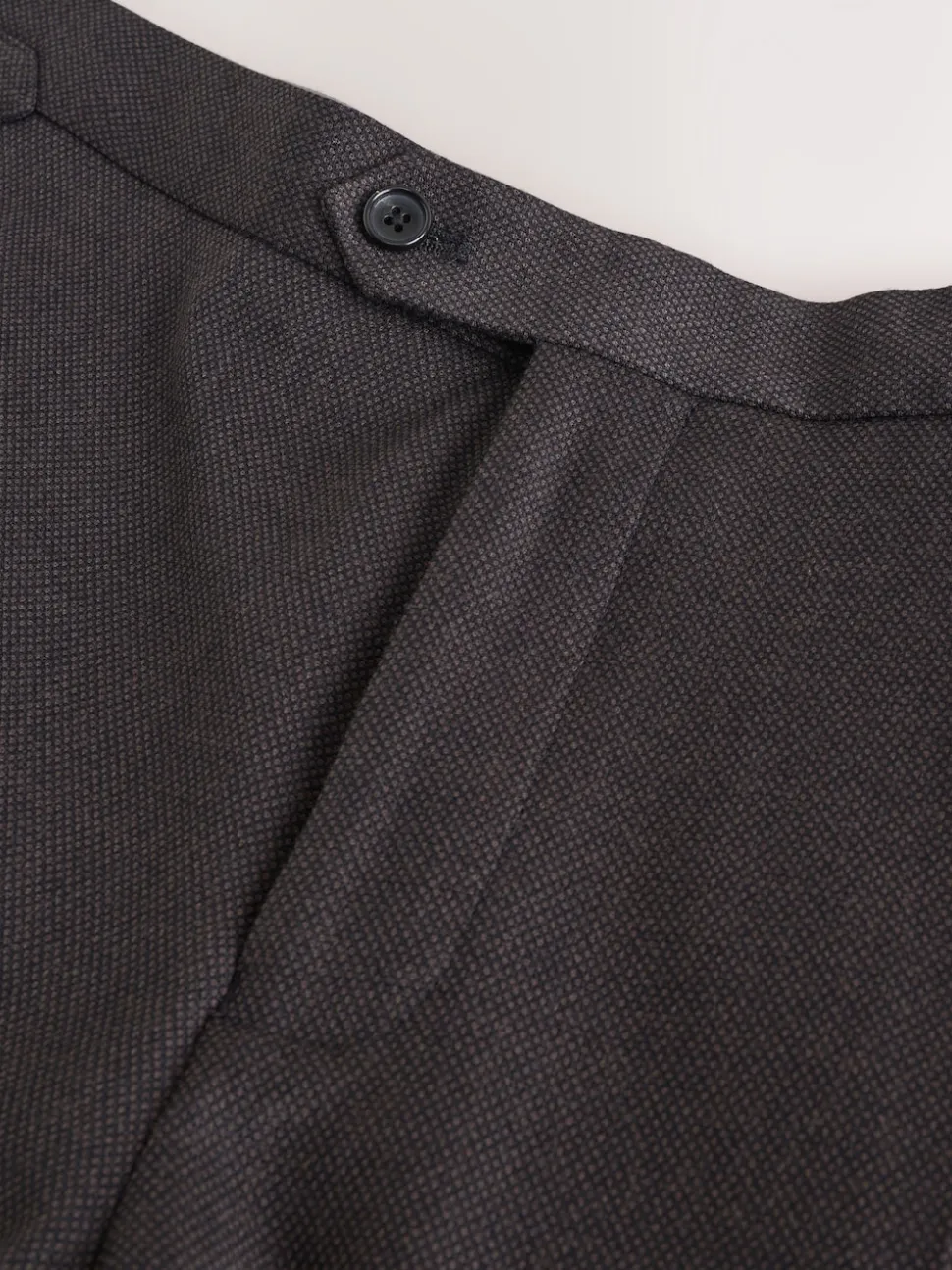 Brown Slim Fit Wool Blend Suit Trousers