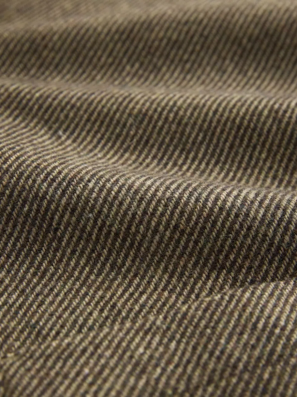 Brown Smart Textured Twill Chore Jacket With Wool